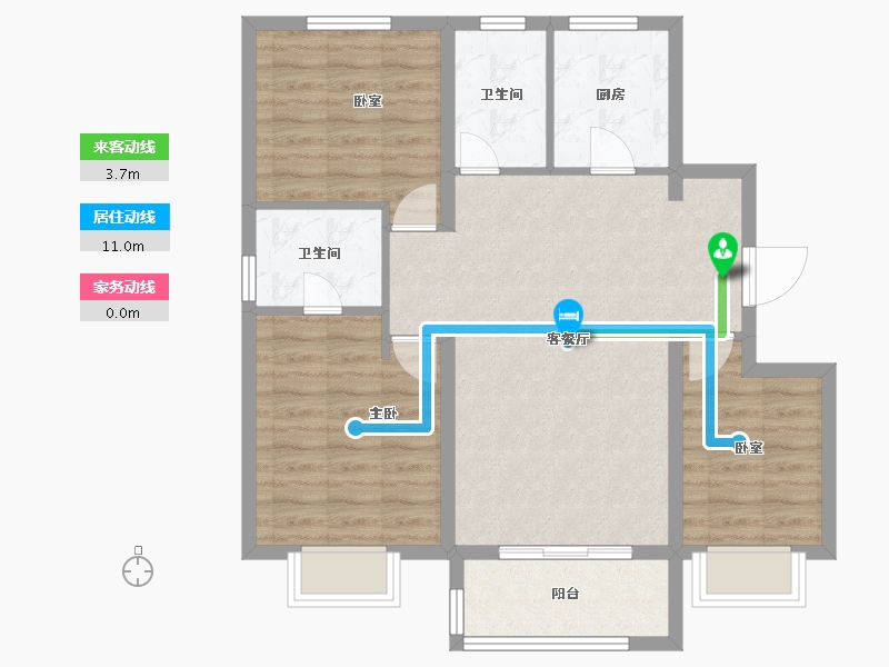 陕西省-咸阳市-当代・嘉宝公园悦MOMΛ-79.91-户型库-动静线