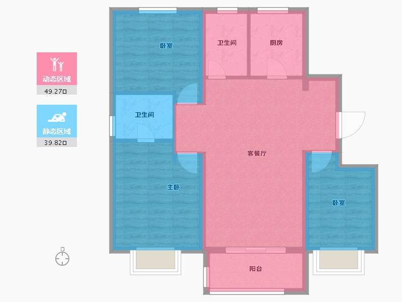 陕西省-咸阳市-当代・嘉宝公园悦MOMΛ-79.91-户型库-动静分区