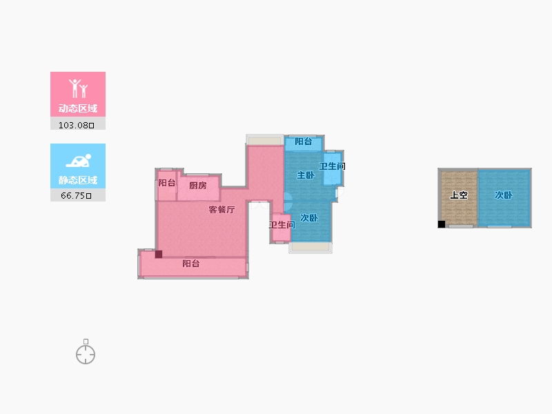 四川省-成都市-卧龙谷壹号34号楼,35号楼建面194m²-172.46-户型库-动静分区