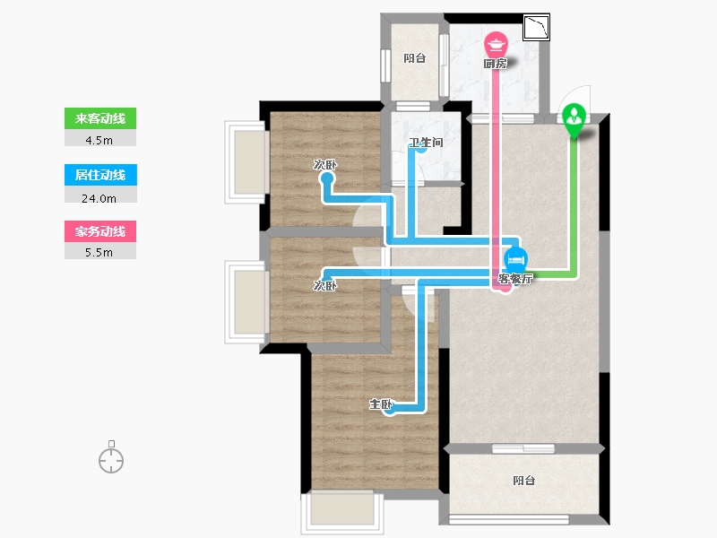 湖南省-株洲市-华晨翡翠湾-72.07-户型库-动静线