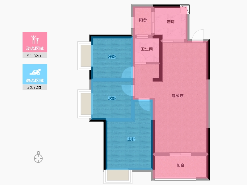 湖南省-株洲市-华晨翡翠湾-72.07-户型库-动静分区