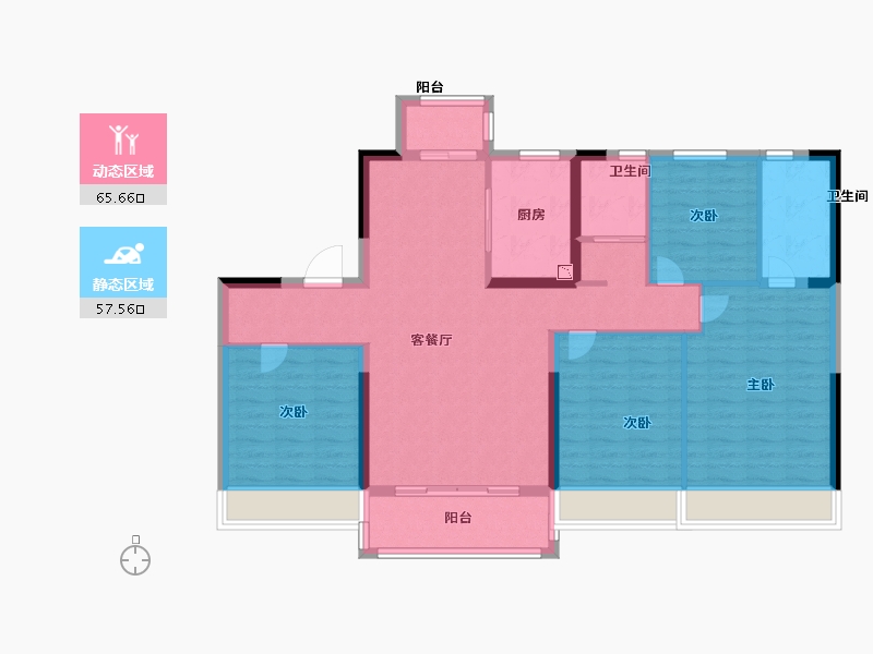 山东省-日照市-碧桂园金杉翡翠公馆-110.99-户型库-动静分区