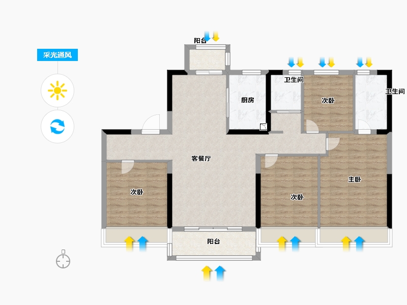 山东省-日照市-碧桂园金杉翡翠公馆-110.99-户型库-采光通风