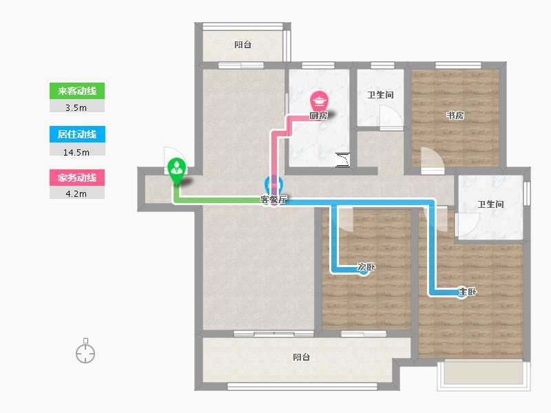 河南省-安阳市-建业 花园里-103.20-户型库-动静线