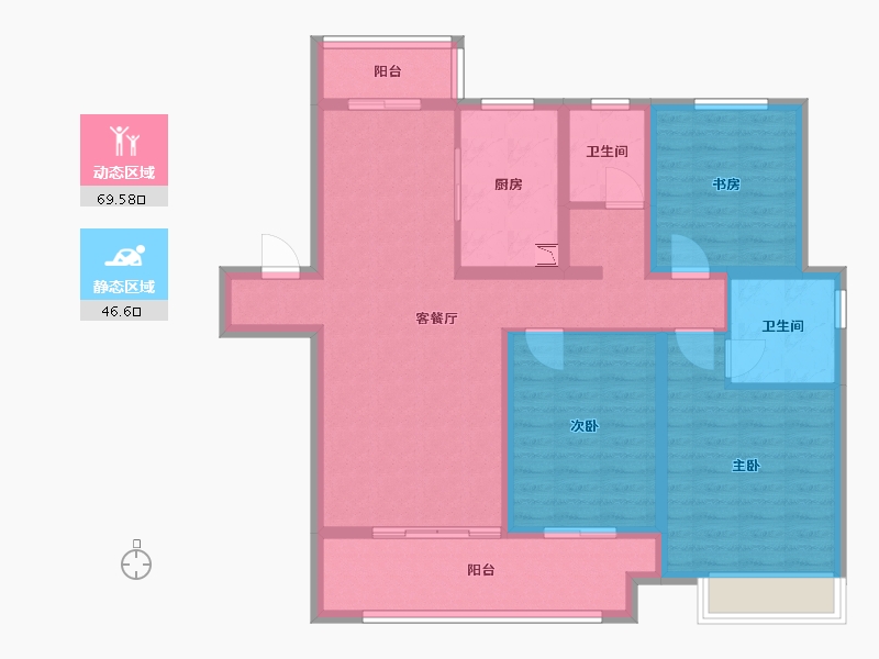 河南省-安阳市-建业 花园里-103.20-户型库-动静分区