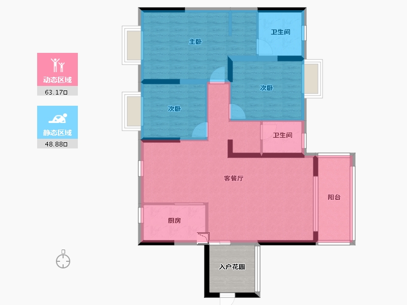 湖北省-十堰市-名门·新天地-106.89-户型库-动静分区