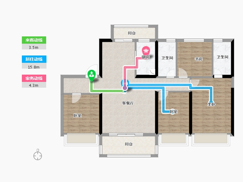 陕西省-咸阳市-碧桂园・阅江府-108.53-户型库-动静线