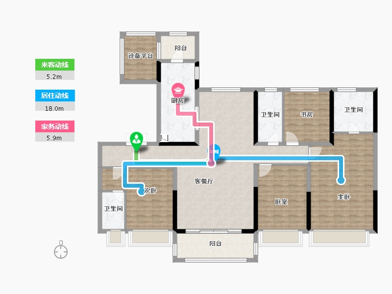 陕西省-咸阳市-碧桂园・阅江府-148.58-户型库-动静线