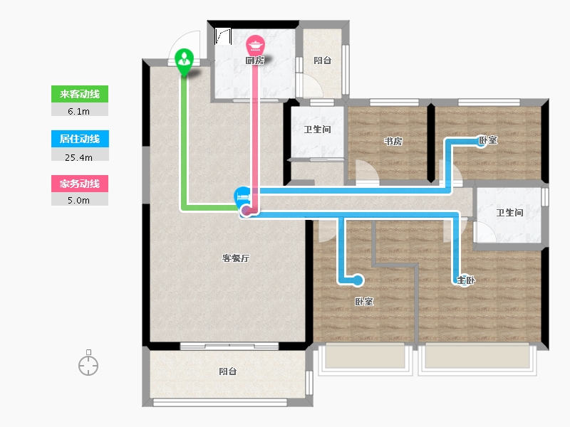 陕西省-咸阳市-碧桂园・秦都府-114.51-户型库-动静线