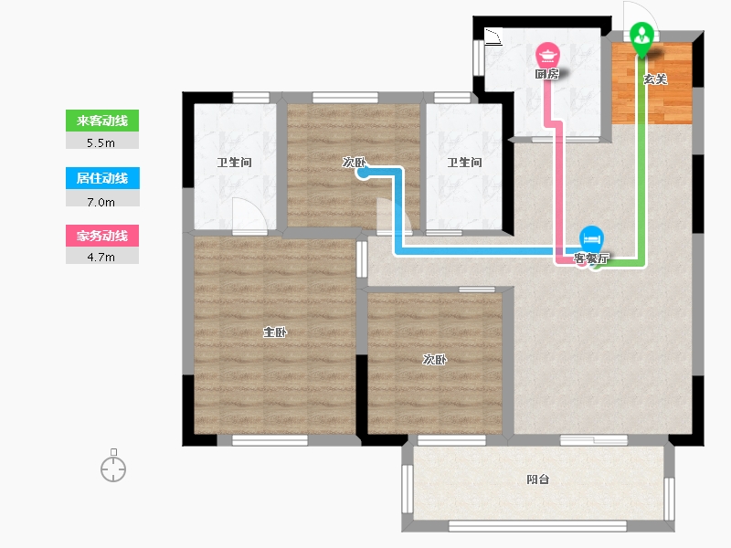 河南省-驻马店市-皇家�m台-92.00-户型库-动静线