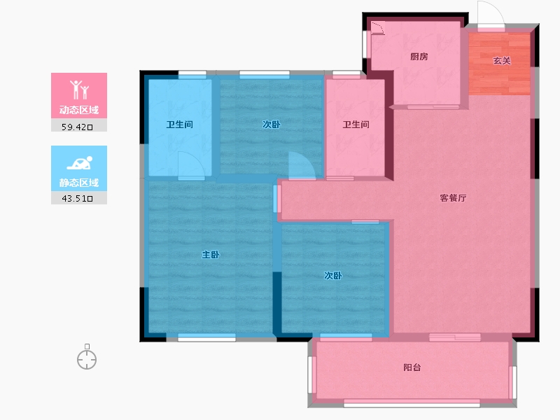 河南省-驻马店市-皇家�m台-92.00-户型库-动静分区