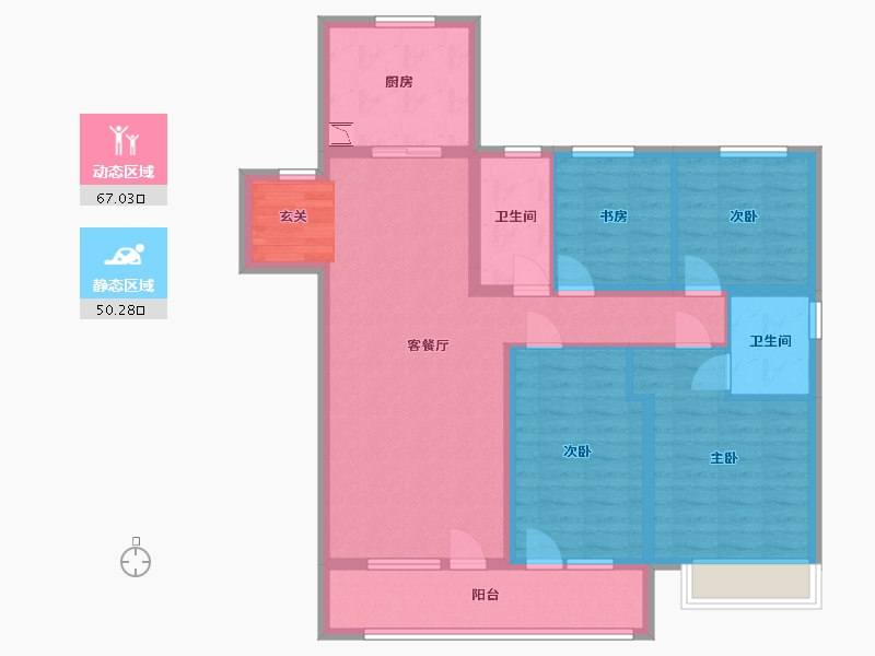 山东省-潍坊市-融创融公馆-104.22-户型库-动静分区