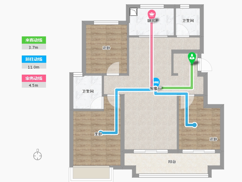 山东省-烟台市-万科翠湖山晓-78.39-户型库-动静线