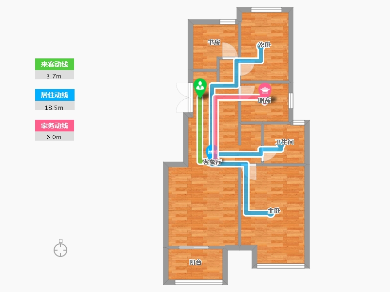 河南省-郑州市-正商河峪洲90m²-72.00-户型库-动静线