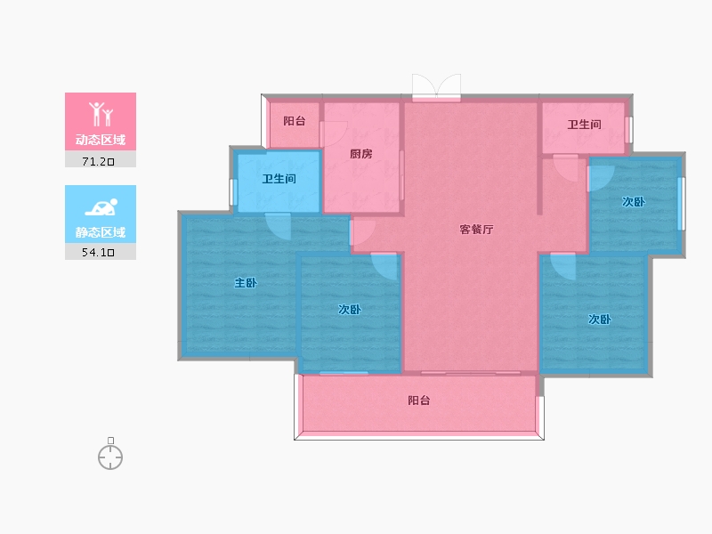 四川省-成都市-秦皇帝锦11号3号楼建面140m2-115.47-户型库-动静分区