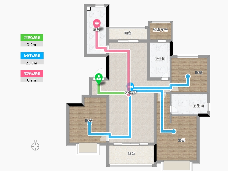 浙江省-绍兴市-恒大御澜庭-102.48-户型库-动静线