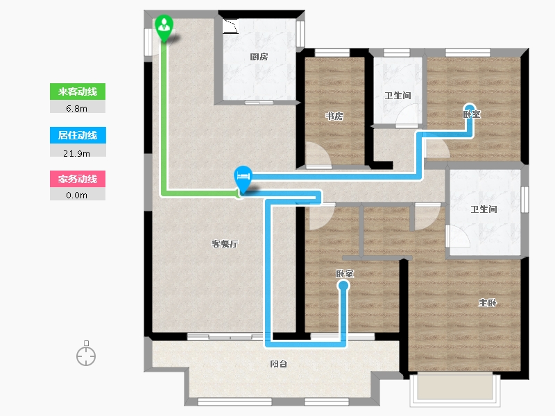 陕西省-咸阳市-新城悦隽公园里-108.87-户型库-动静线