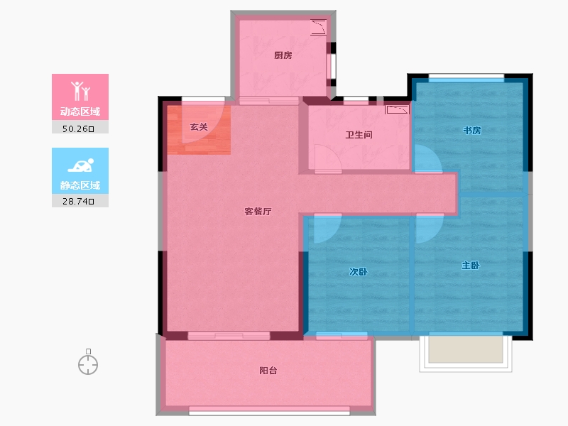 福建省-漳州市-联发君领首府-70.85-户型库-动静分区