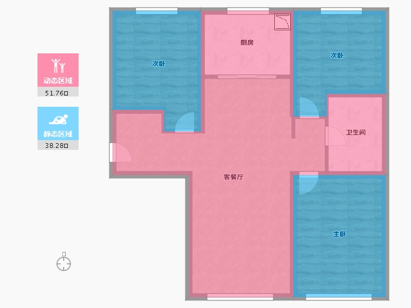 黑龙江省-哈尔滨市-鲁商悦未来-80.00-户型库-动静分区