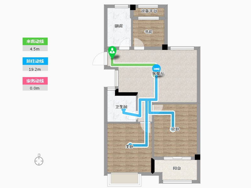 浙江省-绍兴市-大地西城美院-74.37-户型库-动静线