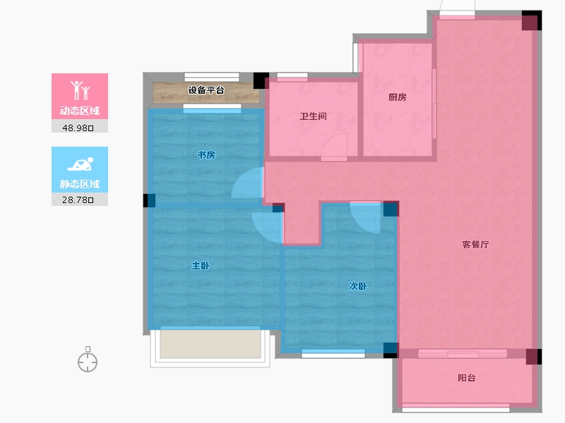 浙江省-绍兴市-大地西城美院-71.63-户型库-动静分区