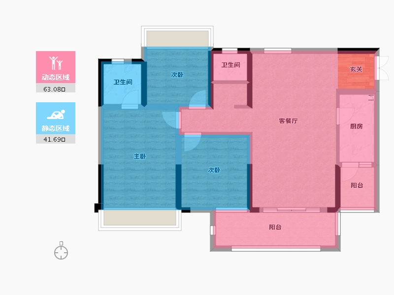 四川省-巴中市-国盛首府-92.62-户型库-动静分区