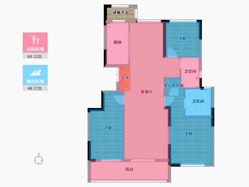 江苏省-常州市-绿城・江南里-106.00-户型库-动静分区