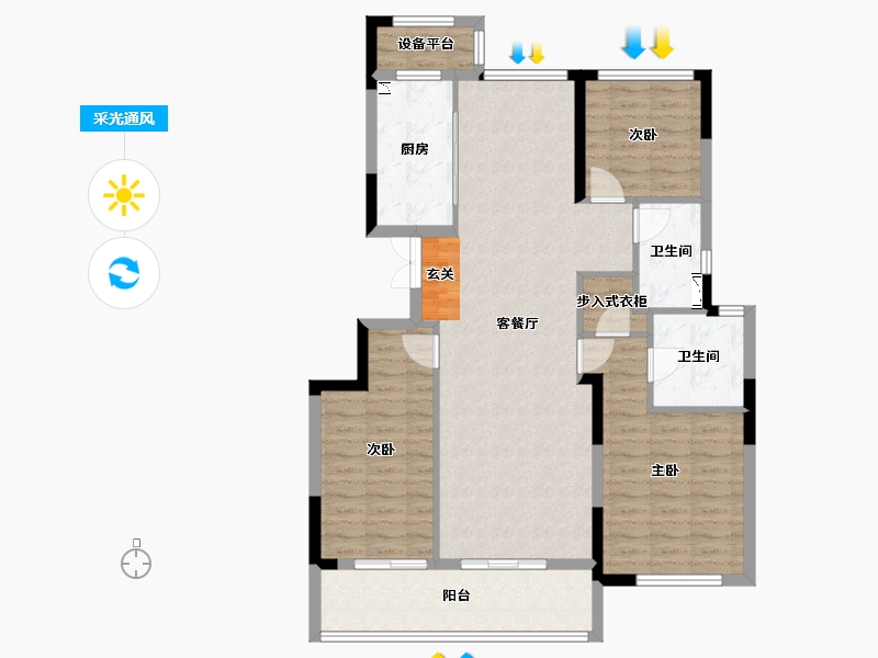 江苏省-常州市-绿城・江南里-106.00-户型库-采光通风