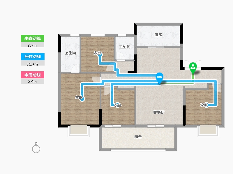 河南省-郑州市-金科旭辉・滨河赋-114.40-户型库-动静线