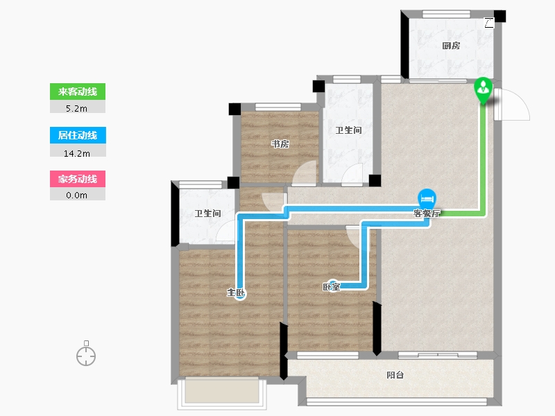 浙江省-绍兴市-大地西城美院-92.34-户型库-动静线