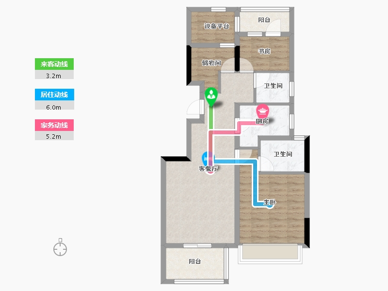 浙江省-杭州市-金地宋都都会钱塘-73.29-户型库-动静线