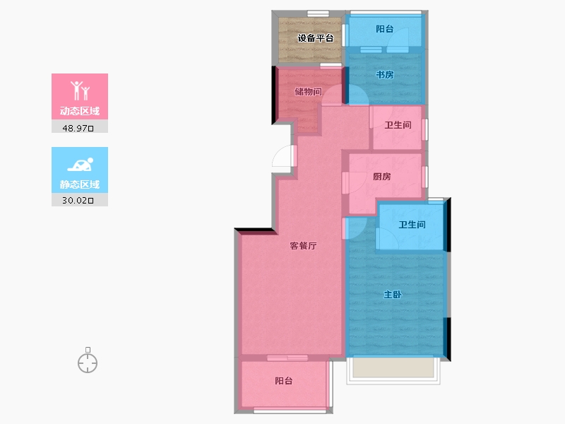 浙江省-杭州市-金地宋都都会钱塘-73.29-户型库-动静分区