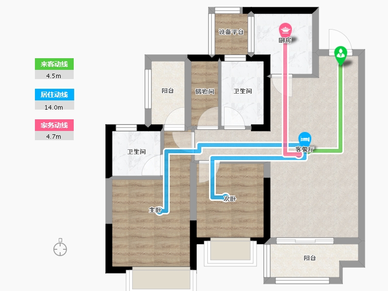 广西壮族自治区-柳州市-融创瀚德融公馆-68.58-户型库-动静线