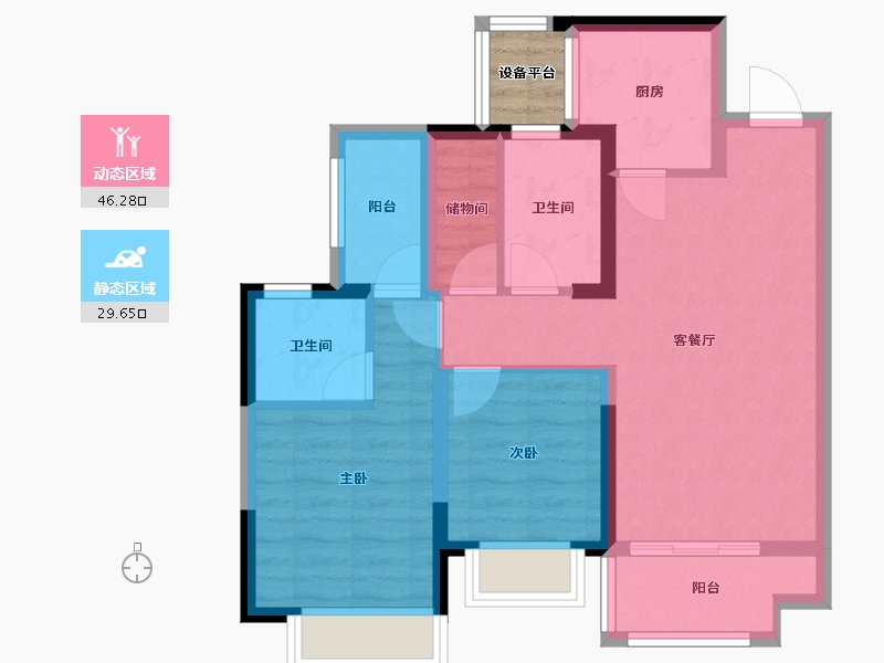 广西壮族自治区-柳州市-融创瀚德融公馆-68.58-户型库-动静分区