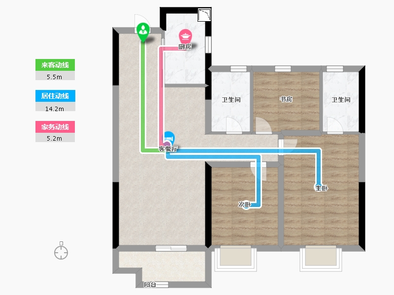 陕西省-榆林市-领航君宸-78.99-户型库-动静线