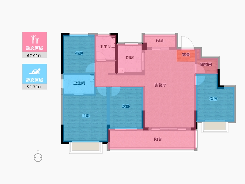 四川省-成都市-中梁�玺�_-107.12-户型库-动静分区