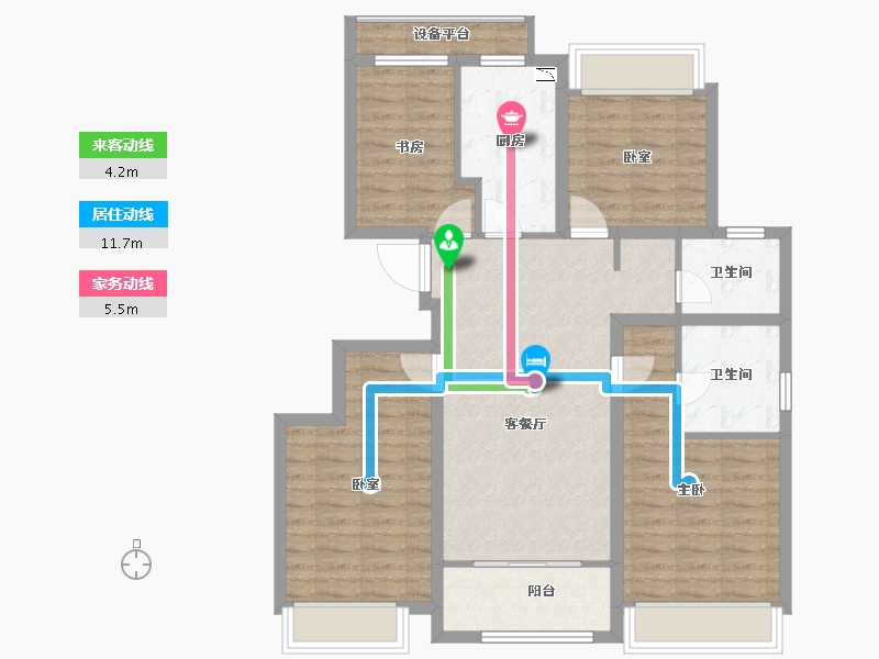 上海-上海市-阳光城中南・翡丽云邸-94.45-户型库-动静线