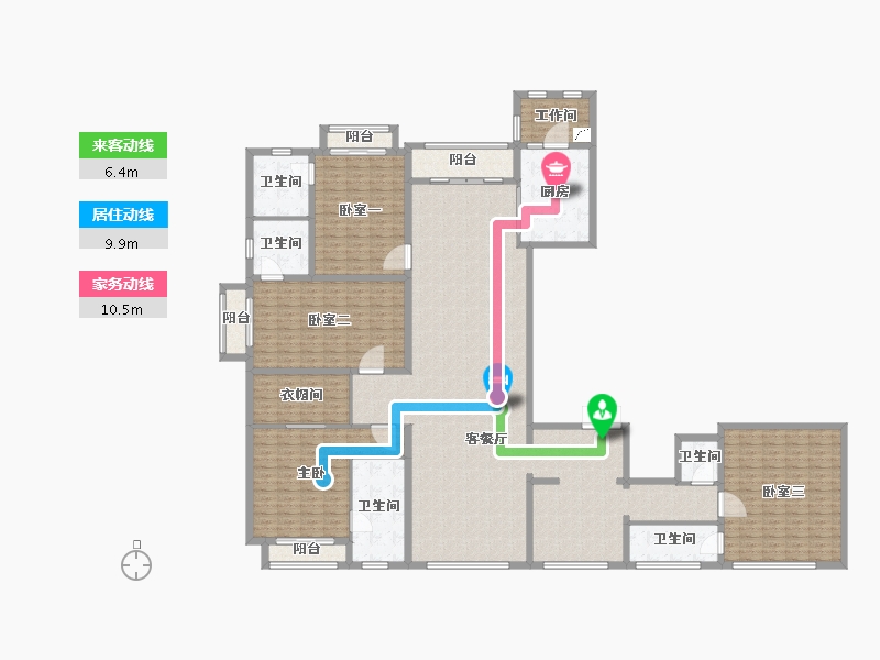 上海-上海市-上海星河湾二期-256.07-户型库-动静线