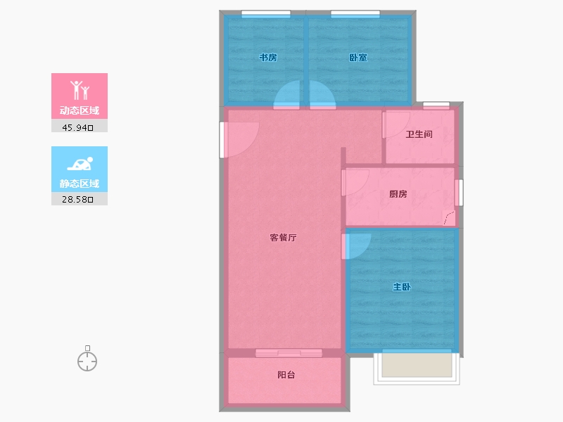 上海-上海市-依云湖-66.81-户型库-动静分区