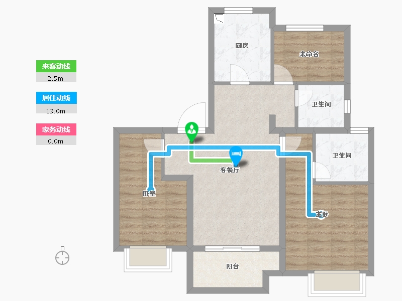 上海-上海市-依云湖-76.21-户型库-动静线