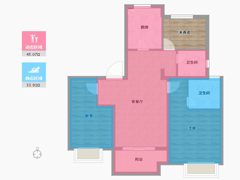 上海-上海市-依云湖-76.21-户型库-动静分区