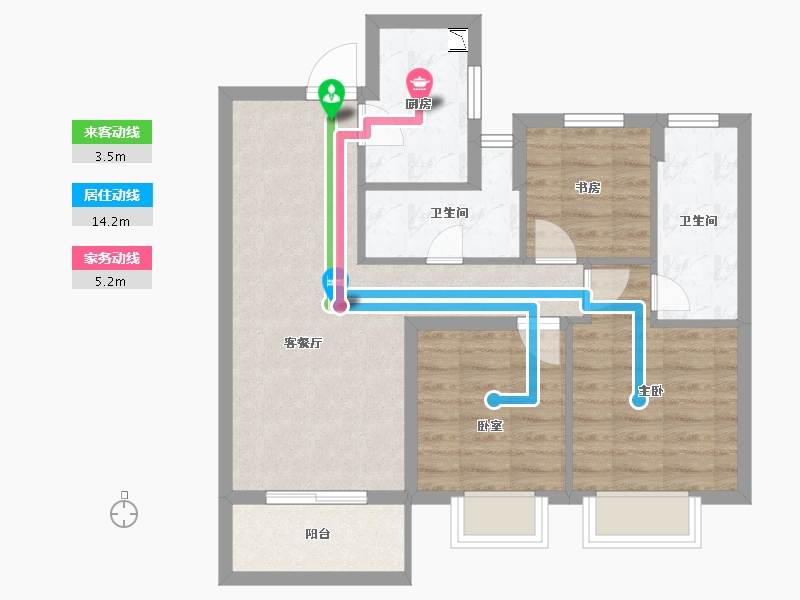 上海-上海市-首创禧悦风华-71.23-户型库-动静线