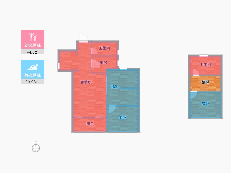 浙江省-杭州市-中交理想时代芳华建面89m²-70.01-户型库-动静分区