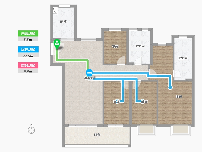 上海-上海市-绿地四季印象-113.74-户型库-动静线