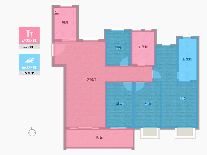 上海-上海市-绿地四季印象-113.74-户型库-动静分区