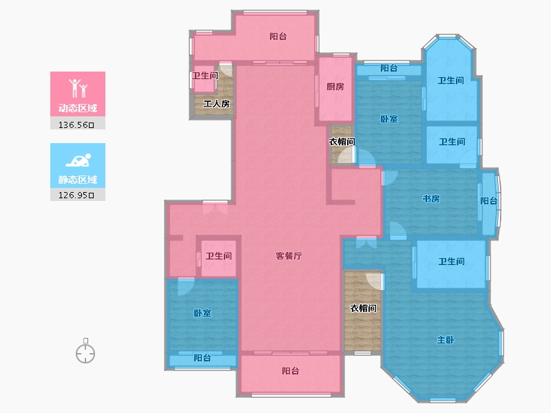 上海-上海市-上海星河湾二期-253.02-户型库-动静分区