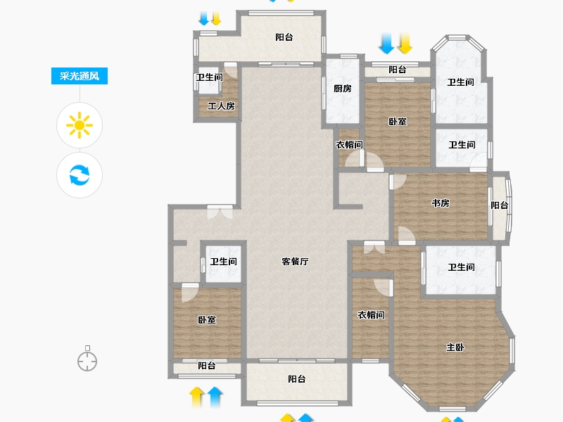 上海-上海市-上海星河湾二期-253.02-户型库-采光通风