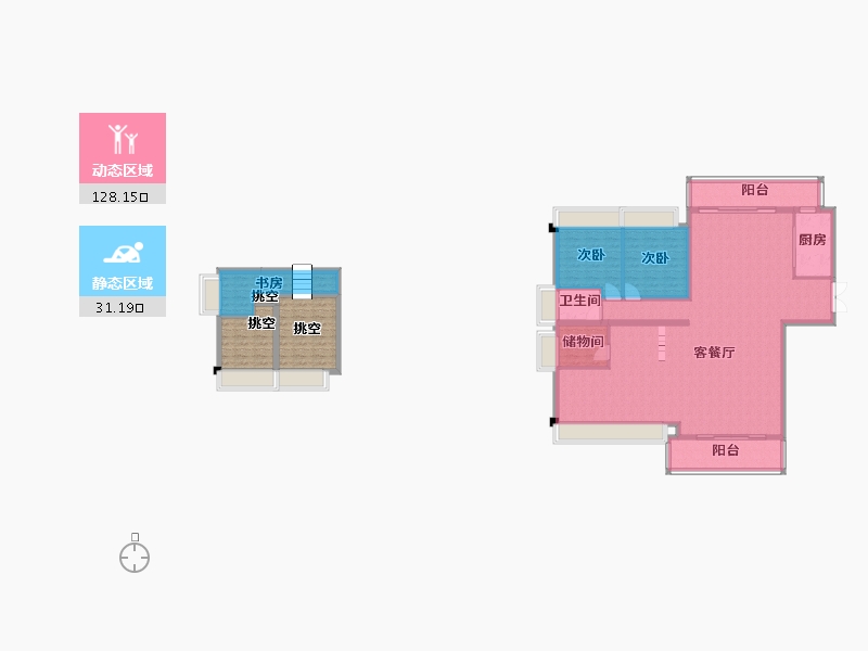 四川省-成都市-保利大国璟1栋,2栋,3栋,4栋,7栋165m²-163.21-户型库-动静分区