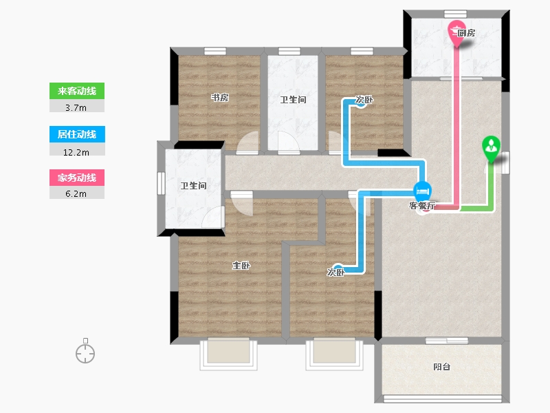 浙江省-湖州市-宝龙世家-103.00-户型库-动静线