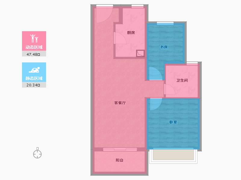 上海-上海市-中海臻如府-60.01-户型库-动静分区